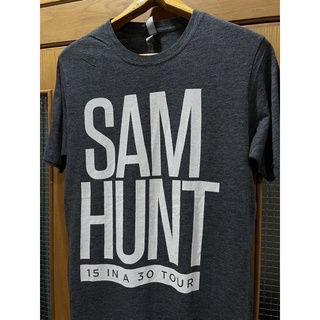 เสื้อยืดผ้าฝ้าย เสื้อวง SAM HUNT 15 IN A 30 TOUR Size M มือ2