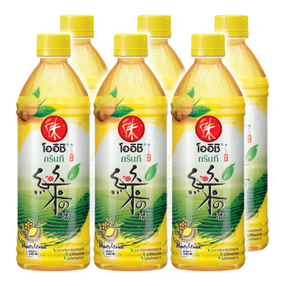 โออิชิ ชาเขียวรสน้ำผึ้งมะนาว 500 มล. แพ็ค 6 ขวด Oishi Honey Lemon Green Tea 500 ml. Pack of 6 bottle