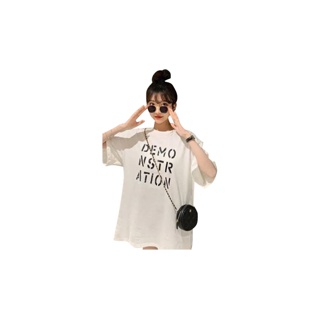 โปรโมชั่น : JJ Shopพร้อมส่ง เสื้อยืดแขนสั้น สีพื้นลายอักษร สีน่ารักสุดๆ "DX-214" 03