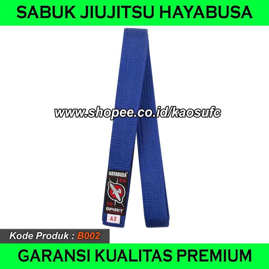 HAYABUSA BLUE JIUJITSU BELT, PREMIUM BJJ BELT, BRAZILIAN JIUJITSU BELT, BELT