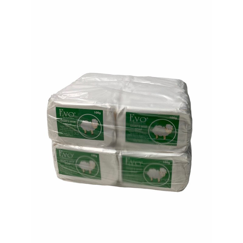 สบู่นมแพะ EVO Goat’s Milk Soap 100g ฉลากสีเขียว.. 1SETCOMBO/ 2แพค/บรรจุ 20 ก้อน ราคาพิเศษ สินค้าพร้อ