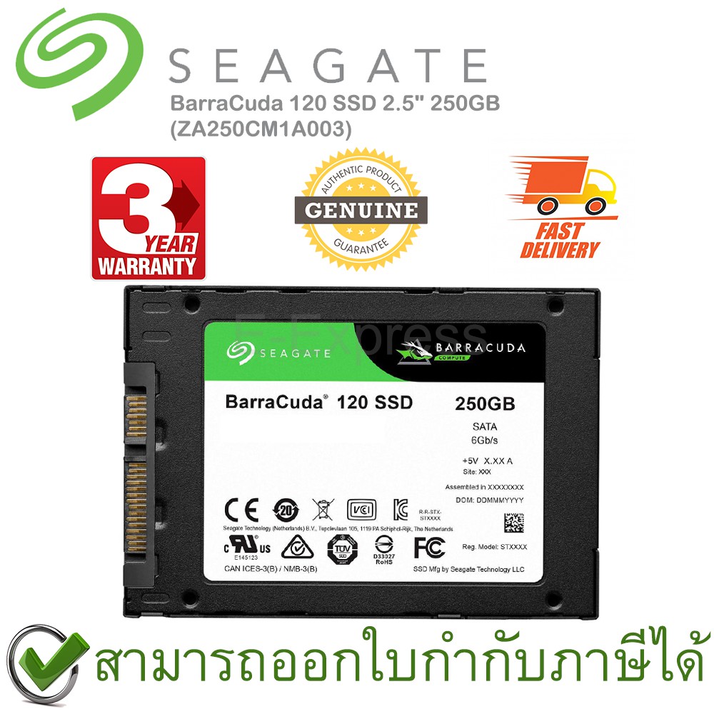 SEAGATE BarraCuda 120 Internal SSD 2.5" 250GB SATA-III (ZA250CM1A003 ...