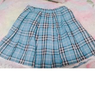 กระโปรงนักเรียนญี่ปุ่นเด็กสก็อตสีฟ้า​ KID​ Scott​ Skirt