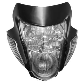 Black Streetfighter Street fighter Motorcycle Bike Headlight Head Light Lamp 0Adc