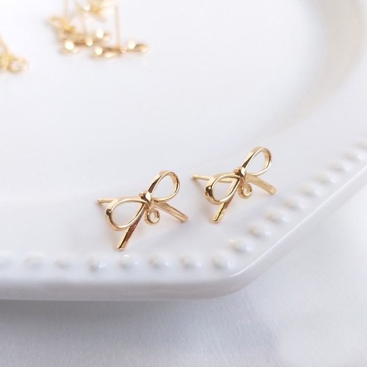 เครื่องประดับต่างหูโบว์ 18K DIY