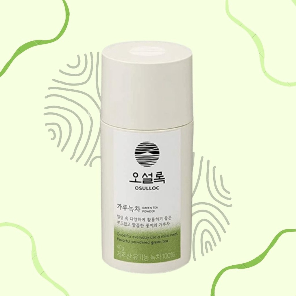 (พร้อมส่ง) Osulloc green tea powder 40 g ผงชาเขียวพรีเมี่ยมจากเกาหลี ชงได้ทั้งร้อน เย็น