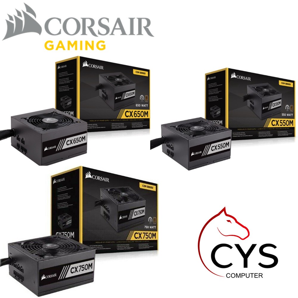 CORSAIR CX SERIES CX550M/CX650M/CX750M/CX850M 80PLUS BRONZE MODULAR พาวเวอร์ซัพพลาย