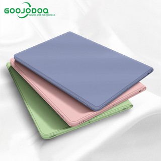 GOOJODOQ เคสเท็ปแล็ต สีพื้น แบบพับตั้งได้ พร้อมช่องเก็บปากกา สำหรับ iPad Air 4 10.9, iPad 9.7