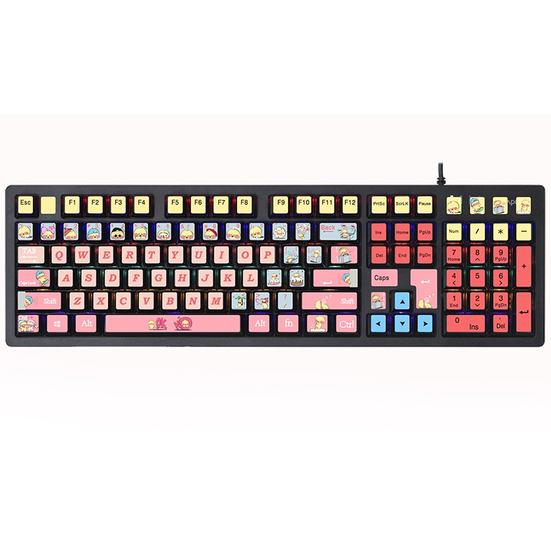 แป้นพิมพ์คอมพิวเตอร์ Creative Cute Pattern Desktop Keyboard Keycap ...