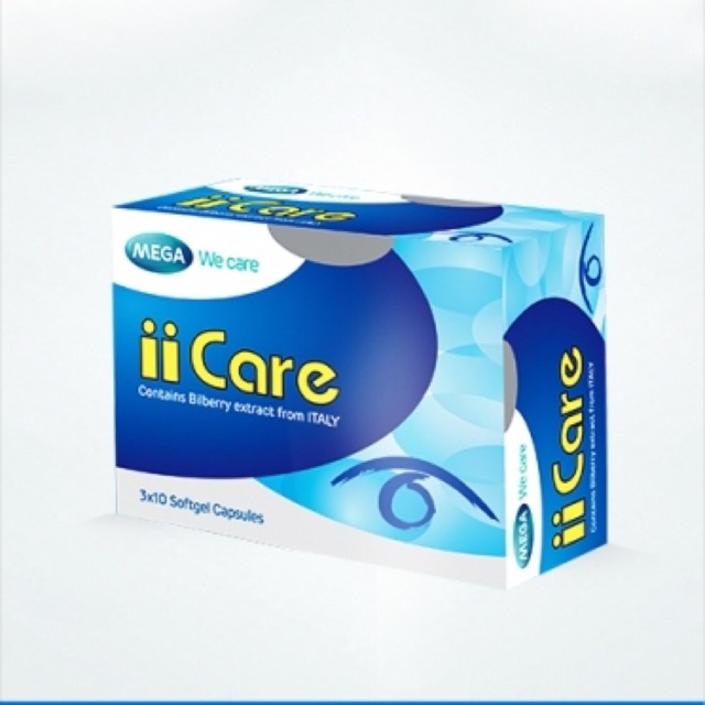 [พร้อมส่ง]Mega wecare iicare บำรุงสายตา 1 กล่อง  (30แคปซูล)