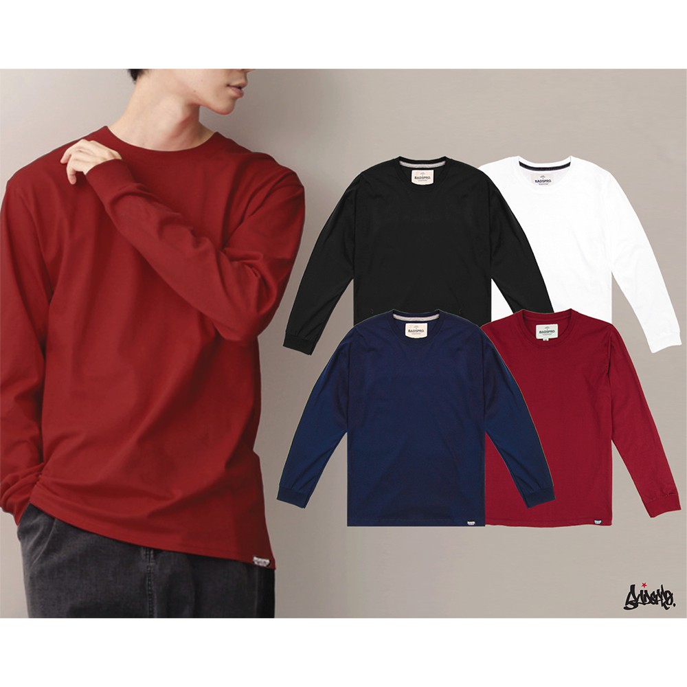 BADS PROJECT เสื้อแขนยาว Oversize ( แขนจั้ม ) Heavy Cotton เสื้อยืดผู้ชาย สีดำ เสื้อแขนยาวผู้ชาย OLF