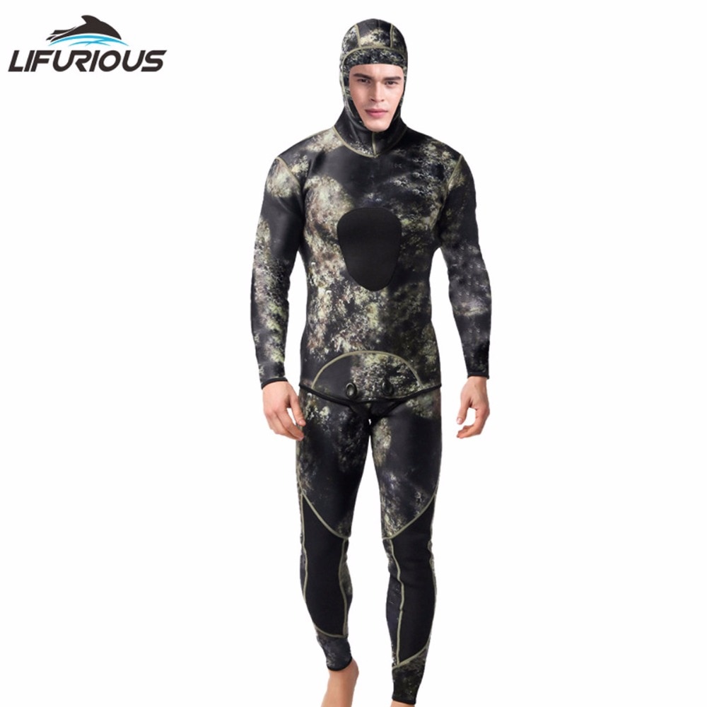 LIFURIOUS 3MM Scuba Diving Suits for Men 2 Pieces Long Sleeve Keep Warm