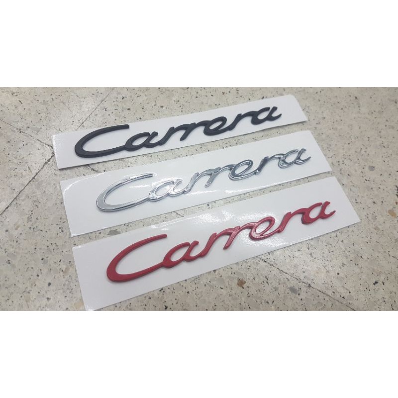 PORSCHE CARRERA LOGO 3D โลโก้คาเรร่า ปอเช่ พอร์ช ติดด้านหลัง