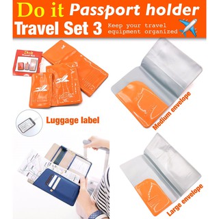 Do it Passport Holder ชุดซองใส่หนังสือเดินทางพาสสปอร์ต ซอง PU 2 ขนาด พร้อมป้ายแท็ค