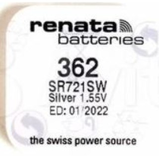 ถ่านนาฬิกา ถ่านกระดุม Renata 362 (SR721SW) Watch Batteries Silver Oxide 1.55V ถ่านสวิส แพคกิ้งเม็ดเดี่ยว ของแท้