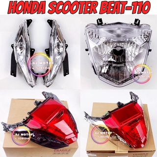 Honda BEAT110 V1 ไฟหน้า / ไฟสัญญาณ Ssy / ไฟท้าย / ไฟเบรก แบบใส / ไฟควัน BEAT-110 LAMPU ไฟ LED ฝาครอบตัวถัง