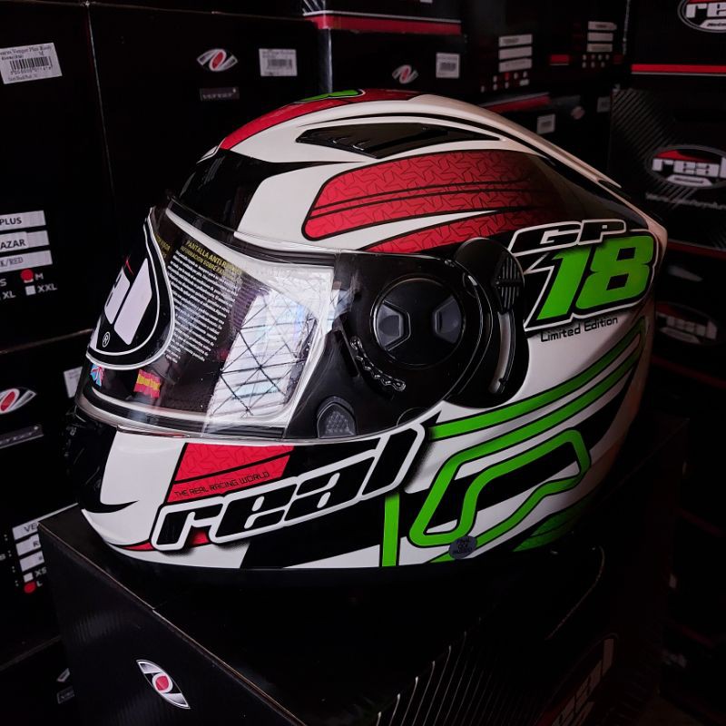 หมวกกันน็อค REAL BRAVO GP ขาว/แดง/ดำ