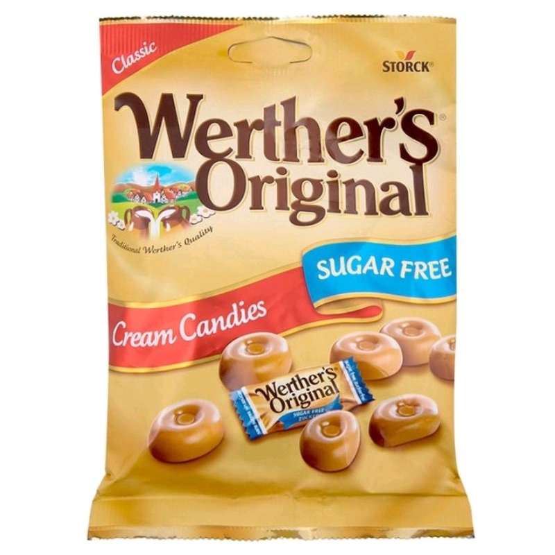 เวอร์เธอร์ ลูกอมรสเนย สูตรปราศจากน้ำตาล Werther's Original Cream Candy Sugar Free 70g