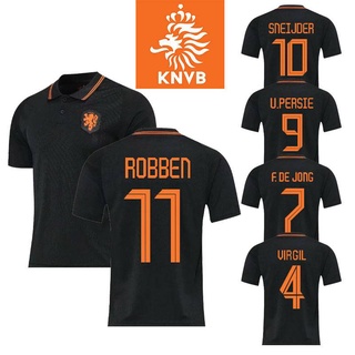 เสื้อยืดลายทีมชาติฟุตบอล Netherlands Robben De Jong Virgil ไซส์ S-4Xl