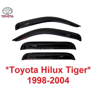 กันสาดประตู 4ประตู Toyota Hilux Tiger 1998 - 2004 กันสาด สีดำเข้ม โตโยต้า ไทเกอร์ คิ้วกันสาด กันแดด กันฝน 1999 2000 2002