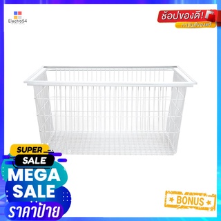 ตะกร้าทรงลึกพร้อมเฟรม STACKO FLEXI 60x40x28 ซม. สีขาวWIRE BASKET WITH FRAME STACKO FLEXI 60X40X28CM WHITE