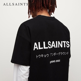 Allsaints เสื้อยืดแขนสั้น ผ้าฝ้าย พิมพ์ลาย แฟชั่นฤดูร้อน สําหรับผู้ชาย