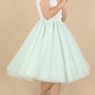 LARLA ✿ SK01GR กระโปรงสุ่ม กระโปรงเจ้าสาว Tutu Skirt สีเขียว