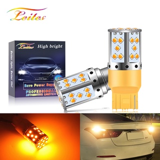 Leites 1 PC P21w 1156 Ba15s Py21w Bau15s 3030 35smd หลอดไฟ Canbus T20 7440 W21w หลอดไฟ LED สำหรับรถเลี้ยวไฟสัญญาณ Amber สีขาว