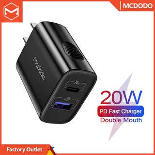 Mcdodo เครื่องชาร์จ USB PD 20W ชาร์จเร็วสุด ๆ อะแดปเตอร์ FCP / QC / SCP / AFC / CN / พอร์ตคู่สำหรับ iPhone Huawei / Sams