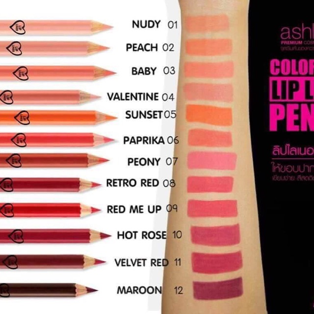 Ashley Color Stay Lip Liner Pencil