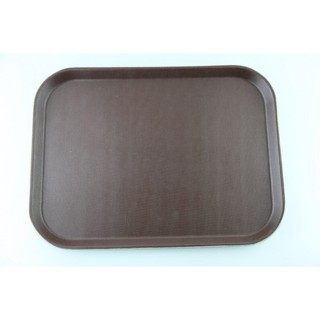 ถาดเสิร์ฟ ถาดเสิร์ฟกันลื่น สี่เหลี่ยมผืนผ้า สีน้ำตาล มี 4 ขนาด Non Slip Tray Brown Color