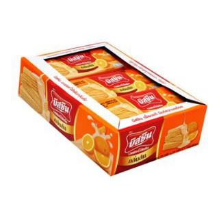 บิสชิน เวเฟอร์ไส้ครีม กลิ่นส้ม บรรจุ 29กรัม ยกแพ็ค 12ซอง BISSIN ORANGE WAFERS