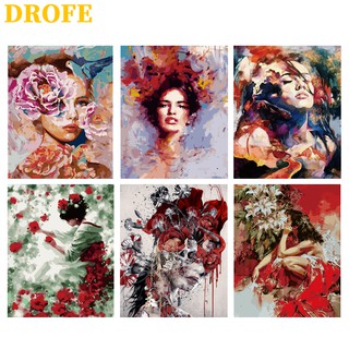 DROFE 【ขนาด : 50X40 ซม】~ ~ พร้อมส่งภาพระบายสีตามตัวเลขของขวัญDIY/ paint by number / บ้านตกแต่ง / ตามหมายเลข / ภาพวาด DIY/ จิตรกรรมดิจิทัล / การวาดภาพดิจิทัล