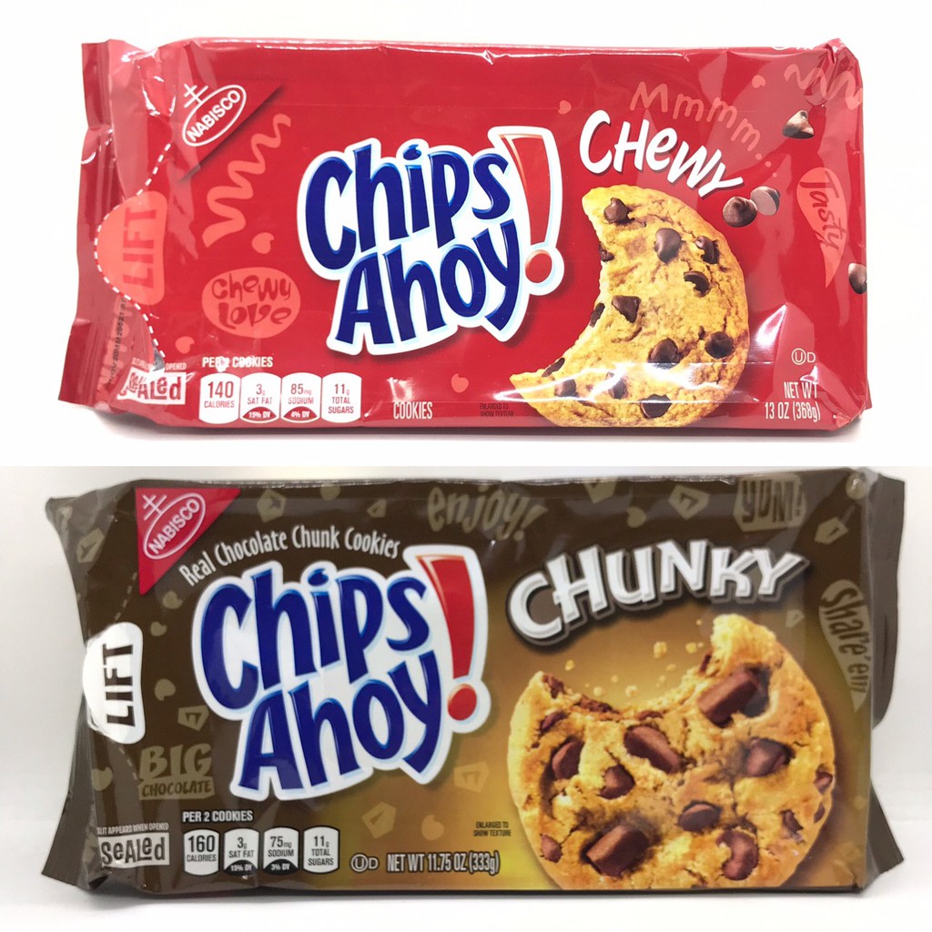 Chips Ahoy คุกกี้ชอคโกแลต นำเข้าพร้อมส่ง Chips Ahoy Chewy Chocolate Chip Cookies, Chips Ahoy Chunky 