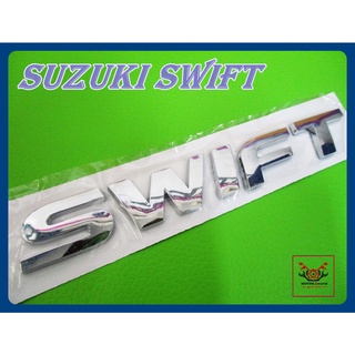 SUZUKI SWIFT "CHROME" LOGO EMBLEM DECAL size 15.5x2 cm // สติ๊กเกอร์ ข้อความ SWIFT สีโครเมี่ยม พร้อมกาวติด