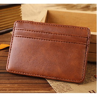 กระเป๋าเงิน กระเป๋าใส่บัตรเครดิต/บัตรประจำตัวประชาชน สีน้ำตาล Wallet and Purse-82- BROWN