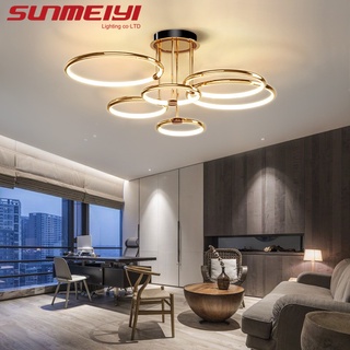 Sunmeiyi โคมไฟเพดาน Led สีทองสําหรับตกแต่งห้องนอนห้องนั่งเล่นห้องครัว