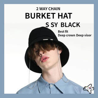 💙 S SY 💜 2way chain bucket hat black /Kim Seon-ho Bucket Hat/Bucket Hat