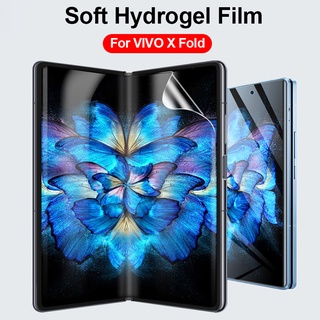 2 in 1 ฟิล์มไฮโดรเจลนิ่ม ใส เต็มจอ สําหรับ Vivo X Fold 5G ป้องกันหน้าจอด้านหน้า HD ฟิล์มป้องกันไฮโดรเจล แบบยืดหยุ่น