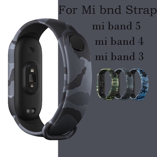 สายนาฬิกาข้อมือซิลิโคน พิมพ์ลายพราง สําหรับ xiaomi mi band 6 5 4 3 Miband 6 5 4 3