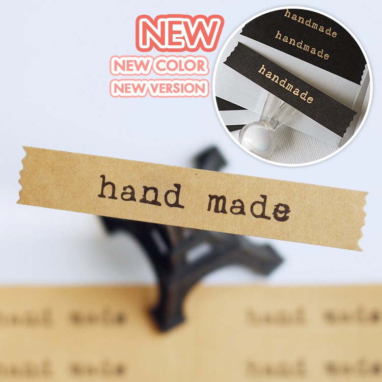 [พร้อมส่ง🇹🇭] สติ๊กเกอร์ "hand made" ไดคัทปลายให้มีขอบเลียนแบบรอยฉีก
