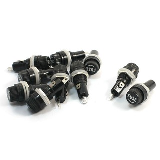 10Pcs 10A AC 250V 5mm x 20mm Panel Mounted Plastic Fuse Holder Socket