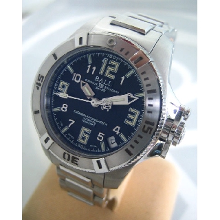 นาฬิกามือสอง BALL WATCH CO engineer hydrocarbon auto date for man, lady size 34 หน้าปัดดำลายประดับหลักเวลา