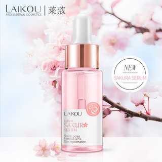 LAIKOU Sakura Face Serum Japan Skin Care Shrink Pores Remove Acne Liquid Moisturizing Face Essence Brighten Skin Serum