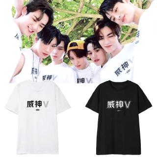 เสื้อยืดผ้าฝ้ายพิมพ์ลาย KPOP NCT wayv สำหรับผู้หญิง