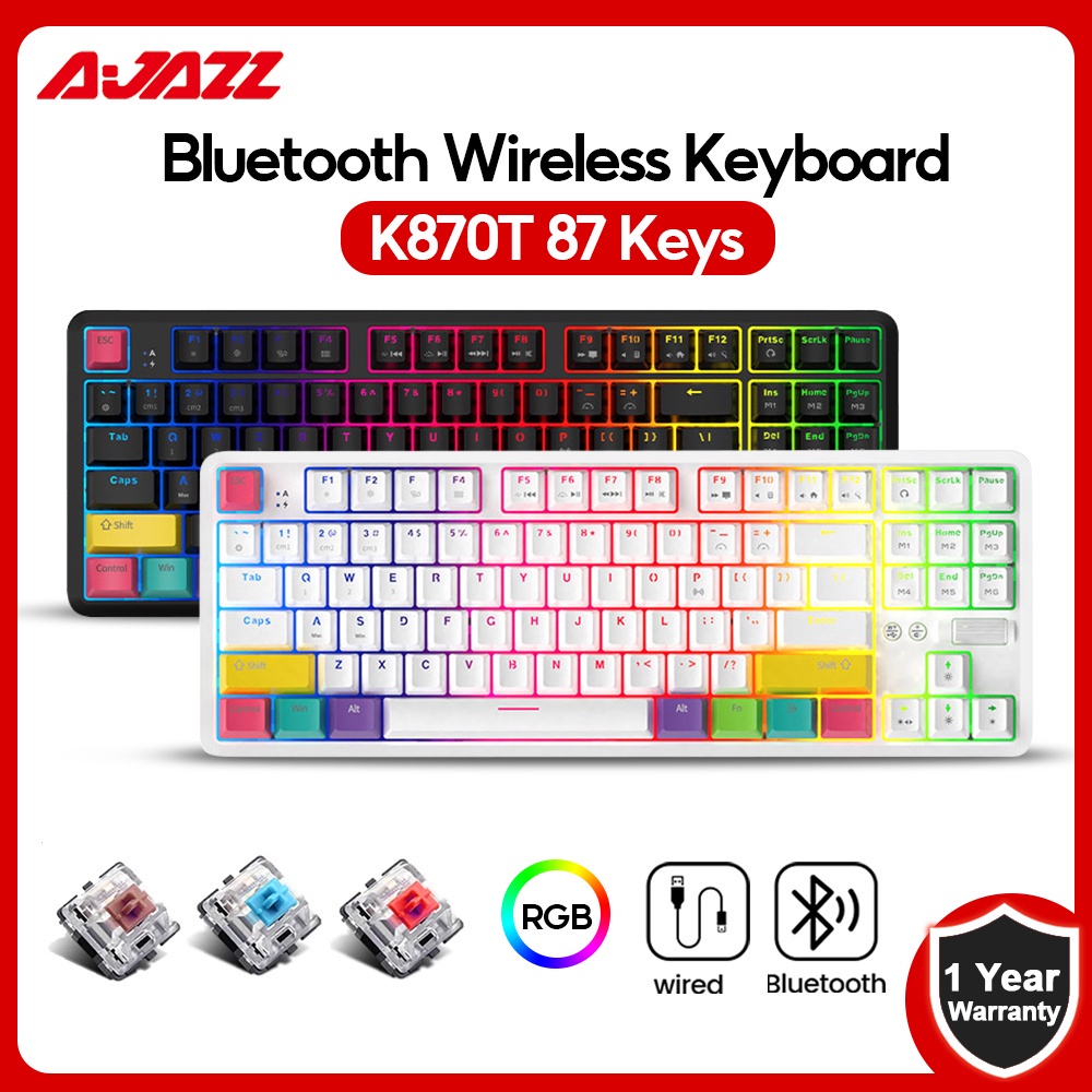 ♙RG.BEAST Ajazz K870T Bluetooth Mechanical Keyboard RGB Backlight 87