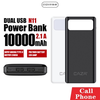 พาวเวอร์แบงค์ CAZA รุ่น N11 มี 2ช่อง ความจุ10000mAh มีหน้าจอบอกแบต น้ำหนักเบา พกพาขึ้นเครื่องบินได้