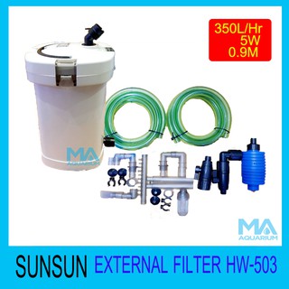 SUNSUN HW-503 กรองนอก เหมาะสำหรับตู้ขนาด 16-20 นิ้ว 350 L/H กำลังไฟ 5w