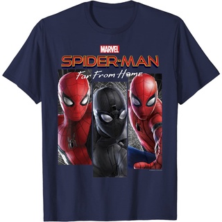 เสื้อยืดผ้าฝ้ายพรีเมี่ยม เสื้อยืด พิมพ์ลาย Marvel Spider-Man Far From Home