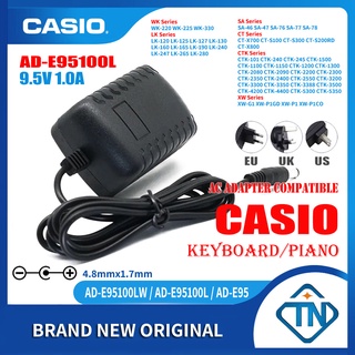 อะแดปเตอร์พาวเวอร์ซัพพลาย 9.5V 1A AD-E95100L สําหรับเปียโนไฟฟ้า Casio CTK-3200 CTK-3300 CTK-3350 CTK-3388 CTK-3400SK CTK-3500